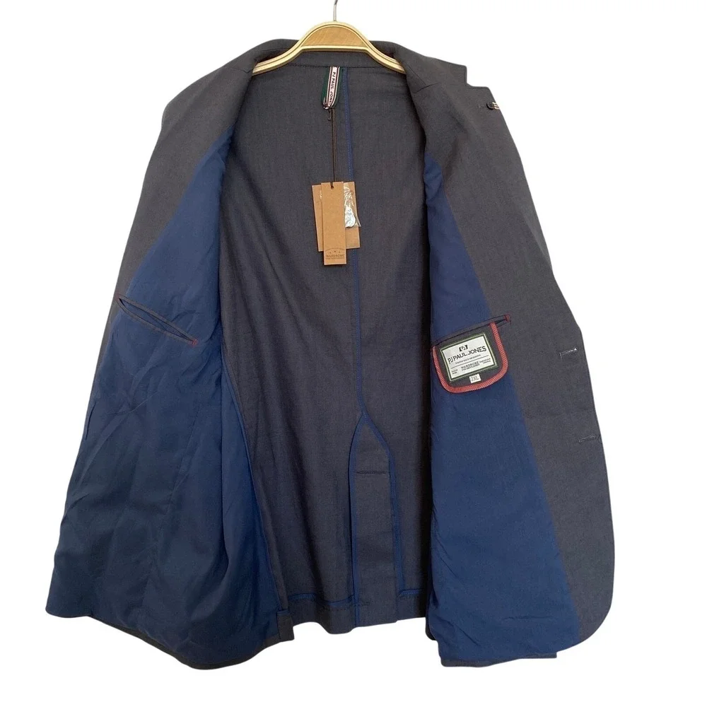Paul Jones PJ Linen Blend Blazer Sport Coat Men 2XL Navy Coastal Preppy Jacket
